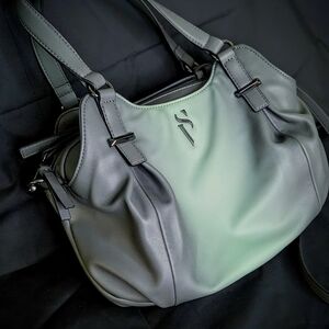 Simply Vera Vera Wang Buena Grey And Green Satchel Bag